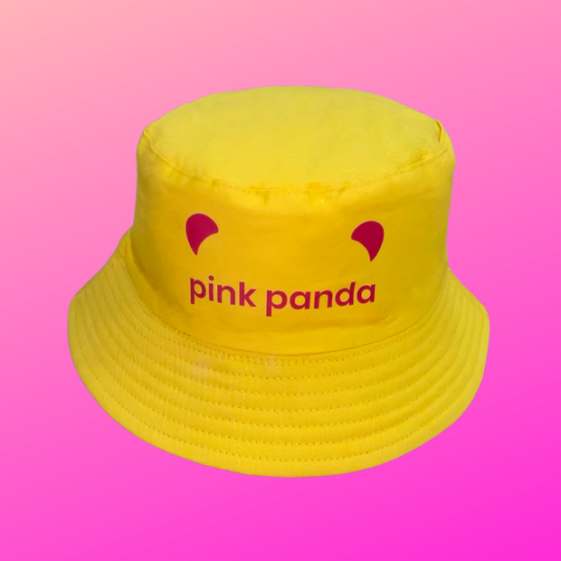 Pink Panda Yellow Bucket Hat